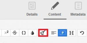 Screen capture of the WYSIWG toolbar with the sweep tool highlighted.