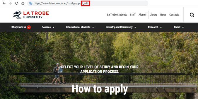 screen capture of edit mode address /_edit