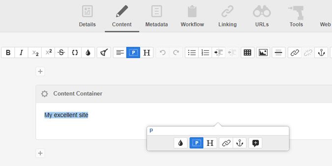Screen capture of how to apply a heading - select text