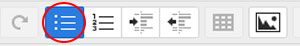 screen capture of WYSIWYG unordered list icon