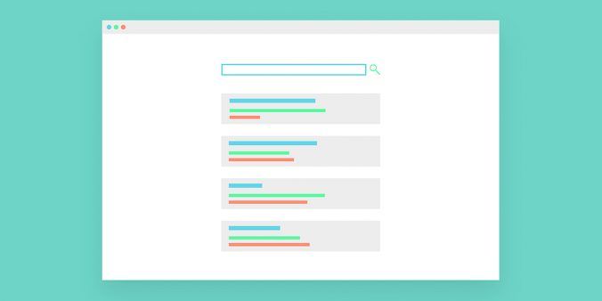 Illustration of a search results display