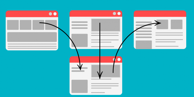 Illustration of pages linking to other pages