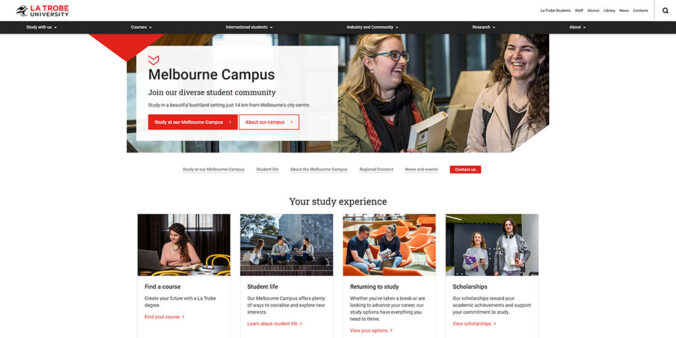 screen capture of the Melbourne campus DS design